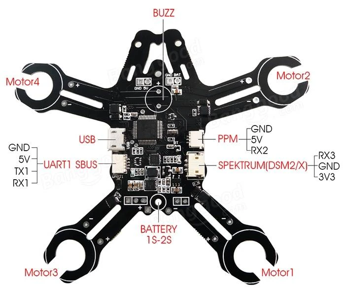 92MM Micro FPV Racing RC Quadcopter Frame Kit Based On SP RACING F3_EVO_Brush Flight Controller 3 92MM Micro FPV Racing RC Quadcopter Frame Kit Based On SP RACING F3_EVO_Brush Flight Controller