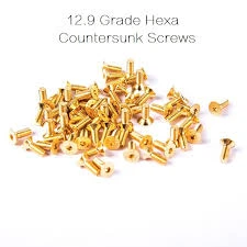 12.9 Grade Gold Hexa Countersunk Screws M3*6mm - 5pcs