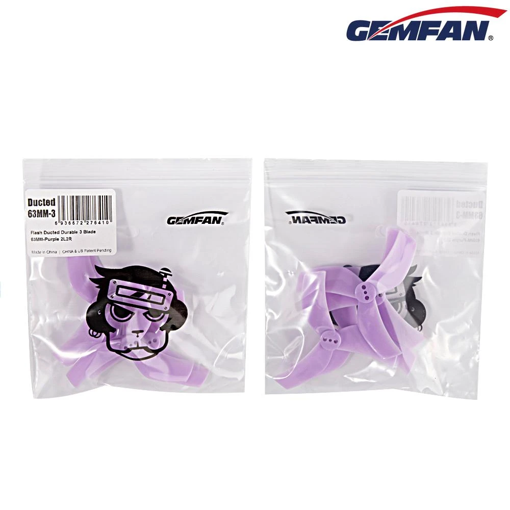 GEMFAN D63 DUCTED 3-BLADE 63MM CINEWHOOP PROP - Purple 6 GEMFAN D63 DUCTED 3-BLADE 63MM CINEWHOOP PROP - Purple - Image 4