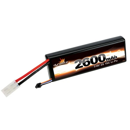 Dynamite 7.4V 2600mAh 2S 15C LiPo, Hard Case: Tamiya 3 Dynamite 7.4V 2600mAh 2S 15C LiPo, Hard Case: Tamiya