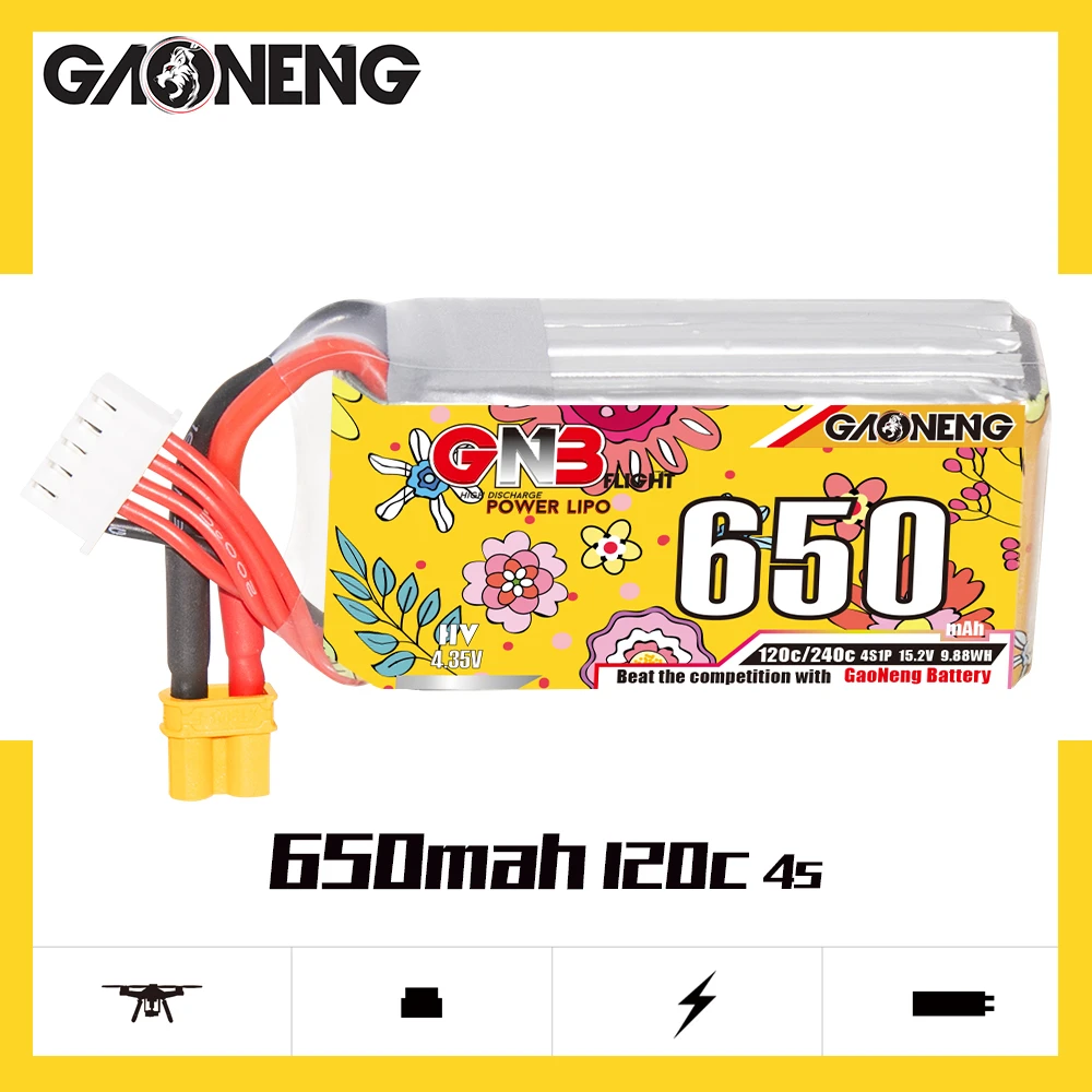GNB 4S 650MAH 15.2V HV 120C/240C LIPO BATTERY 3 GNB 4S 650MAH 15.2V HV 120C/240C LIPO BATTERY