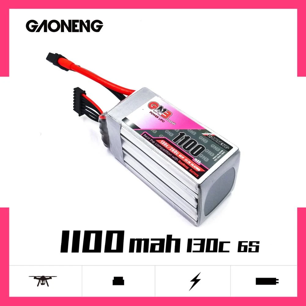 GNB 6S 1100MAH 22.2V 130/260C LIPO BATTERY 3 GNB 6S 1100MAH 22.2V 130/260C LIPO BATTERY