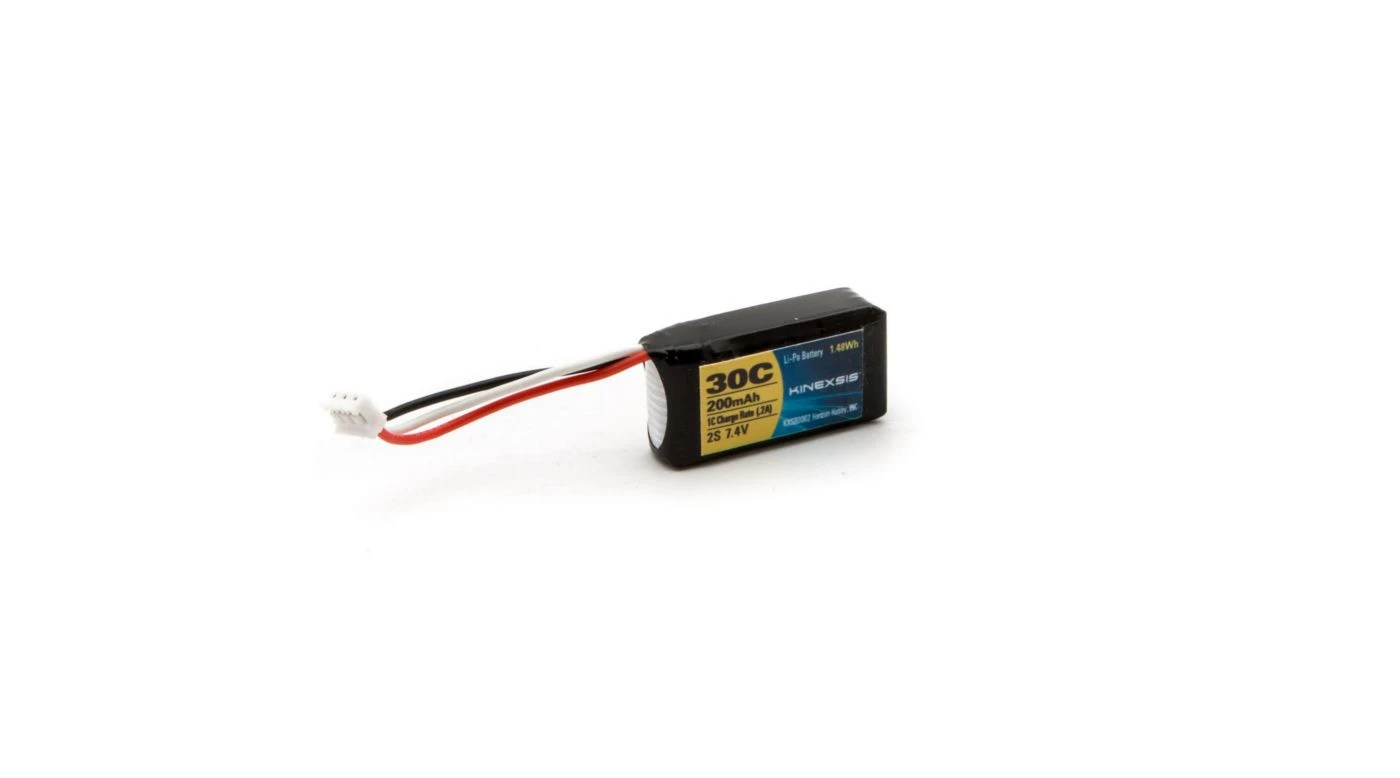 Kinexsis 200mAh 2S 7.4V 30C LiPo Battery: UMX 3 Kinexsis 200mAh 2S 7.4V 30C LiPo Battery: UMX