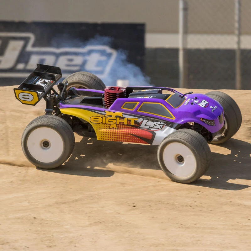 Losi 1/8 8IGHT-T 4WD Truggy Nitro RTR, Purple/Yellow 12 Losi 1/8 8IGHT-T 4WD Truggy Nitro RTR, Purple/Yellow - Image 10