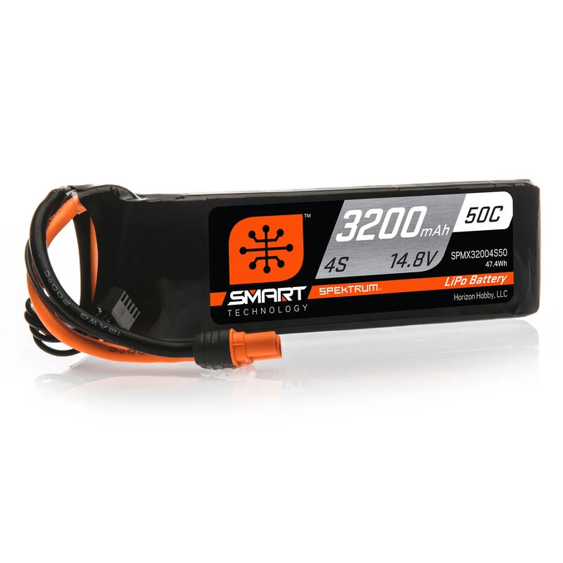 Spektrum 14.8V 3200mAh 4S 50C Smart LiPo Battery: IC3 3 Spektrum 14.8V 3200mAh 4S 50C Smart LiPo Battery: IC3