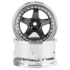 DS Racing Drift Element 5 Spoke Drift Wheels (Gunmetal W/Black Rivets) (2) (Adjustable Offset) W/12mm Hex -Airplanes Store dsc de 020