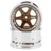 DS Racing Drift Element 6 Spoke Drift Wheels (Bronze & Chrome W/Gold Rivets) (2) (Adjustable Offset) W/12mm Hex