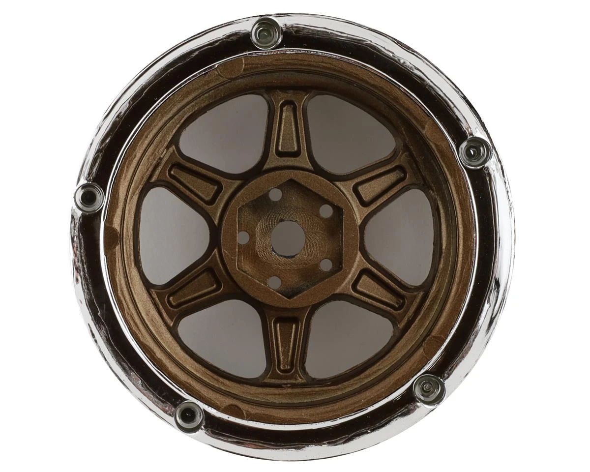 DS Racing Drift Element 6 Spoke Drift Wheels (Bronze & Chrome W/Gold Rivets) (2) (Adjustable Offset) W/12mm Hex 4 DS Racing Drift Element 6 Spoke Drift Wheels (Bronze & Chrome W/Gold Rivets) (2) (Adjustable Offset) W/12mm Hex - Image 2