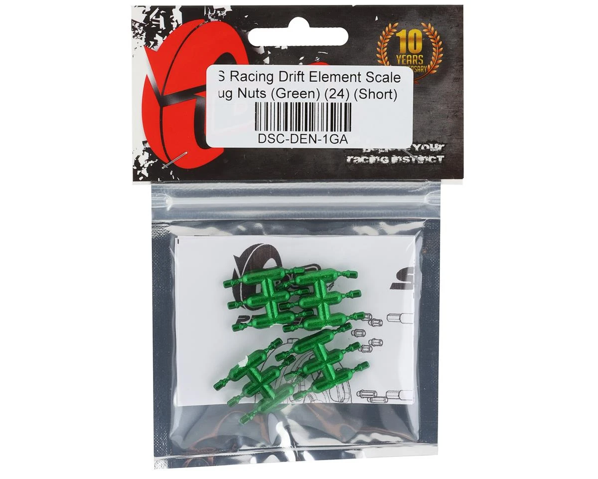 DS Racing Drift Element Scale Lug Nuts (Green) (24) (Short) 4 DS Racing Drift Element Scale Lug Nuts (Green) (24) (Short) - Image 2