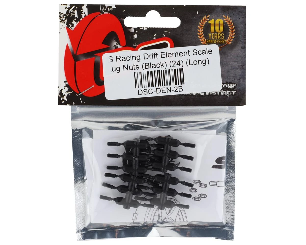 DS Racing Drift Element Scale Lug Nuts (Black) (24) (Long) 4 DS Racing Drift Element Scale Lug Nuts (Black) (24) (Long) - Image 2