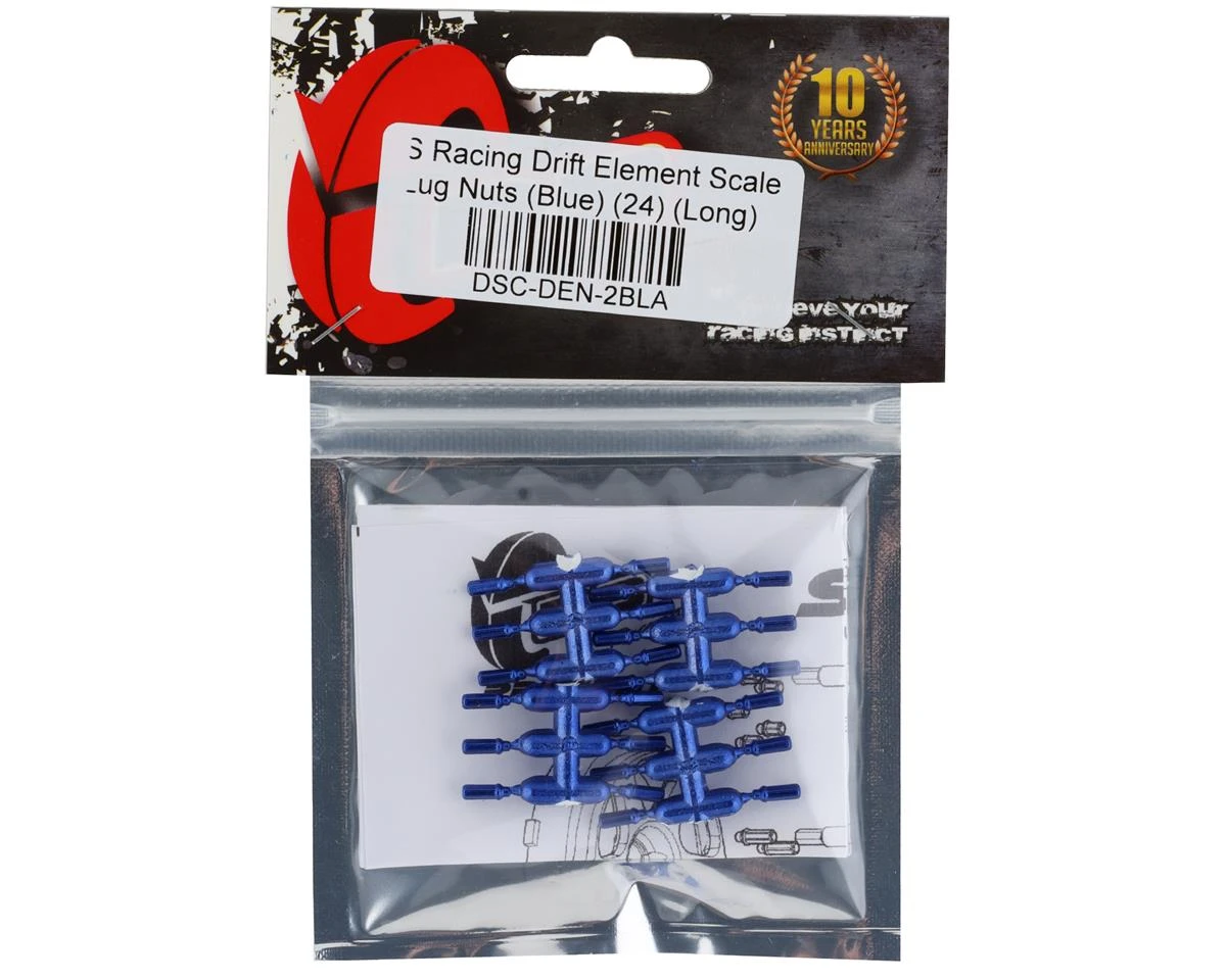 DS Racing Drift Element Scale Lug Nuts (Blue) (24) (Long) 4 DS Racing Drift Element Scale Lug Nuts (Blue) (24) (Long) - Image 2