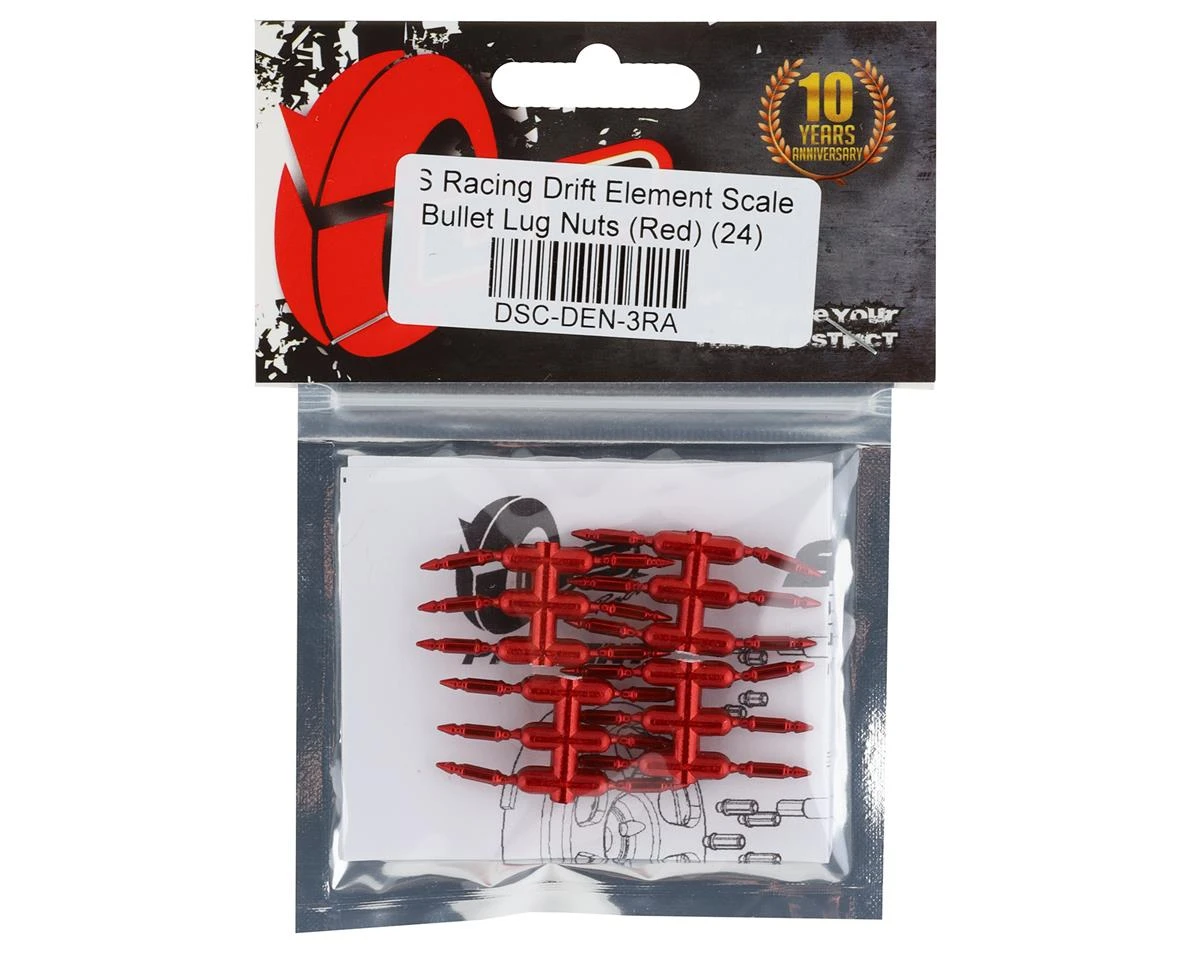 DS Racing Drift Element Scale Bullet Lug Nuts (Red) (24) 4 DS Racing Drift Element Scale Bullet Lug Nuts (Red) (24) - Image 2
