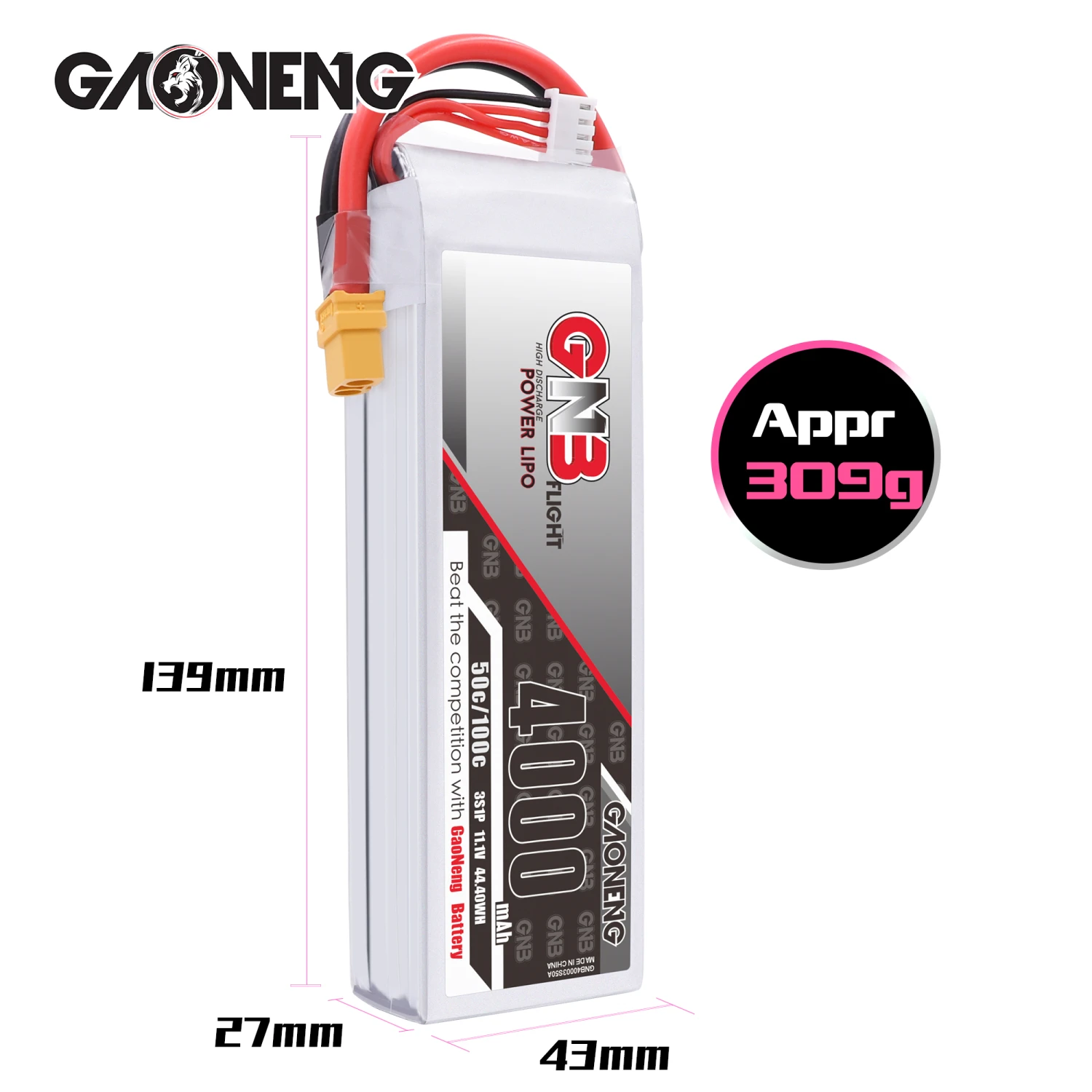 GNB 3S 4000MAH 50C LIPO BATTERY 4 GNB 3S 4000MAH 50C LIPO BATTERY - Image 2