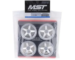 MST 5 Spoke Wheel Set (Flat Silver) (4) (5mm Offset) W/12mm Hex -Airplanes Store mxs 832004fs 3
