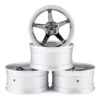 MST GT Wheel Set (Matte Silver/Black Chrome) (4) (Offset Changeable) W/12mm Hex -Airplanes Store mxs 832110sbk201