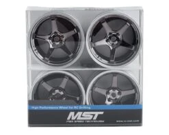 MST GT Wheel Set (Matte Silver/Black Chrome) (4) (Offset Changeable) W/12mm Hex -Airplanes Store mxs 832110sbk 2201