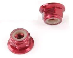 M5 Aluminum Nylon Insert Self-Lock Nuts - Red CCW 2pcs
